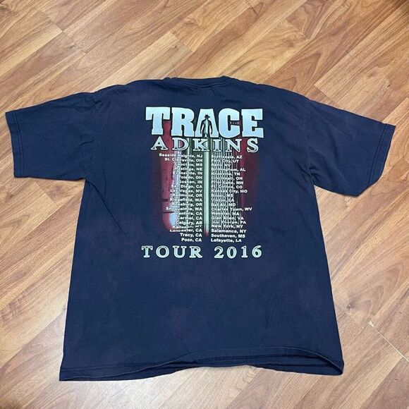 Bayside Mens Trace Adkins 2016 Tour Graphic Short Sleeve T-Shirt Navy Blue XL - Picture 2 of 10